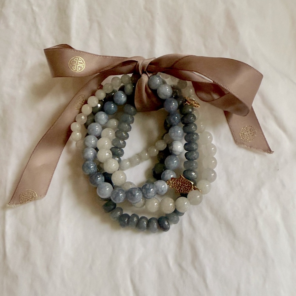 NWOT Set of 5 Buddha Bead Bracelets with Charms